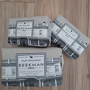 Beekman 1802 Goat Milk Soap Set of 3 Honey Oats Scrub Bars